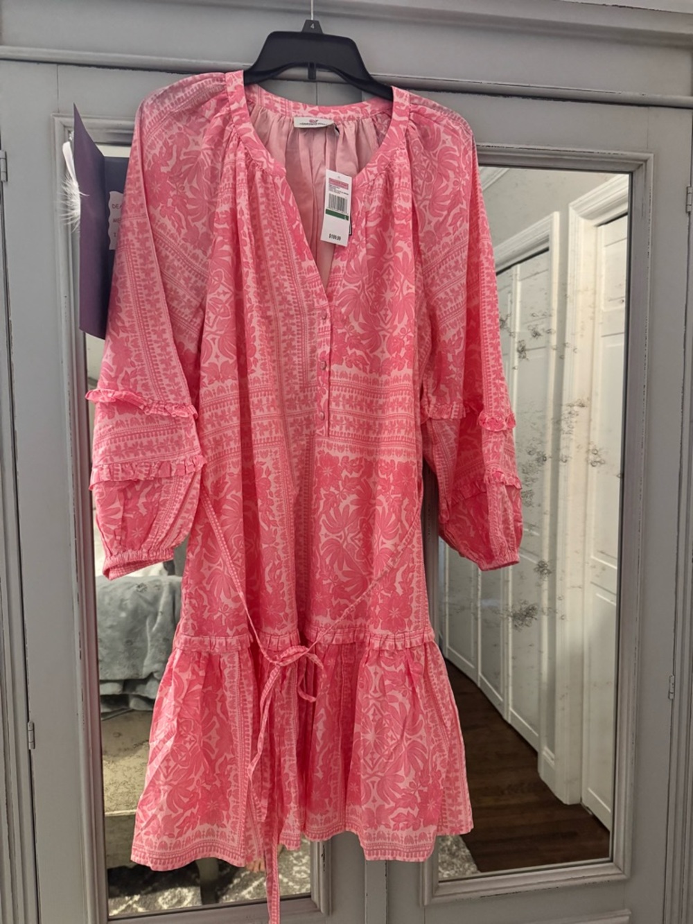 Vineyard Vines Pink Floral Midi Dress